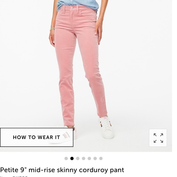 J.Crew Toothpick pink corduroy pants. Size 26 - Picture 2 of 5